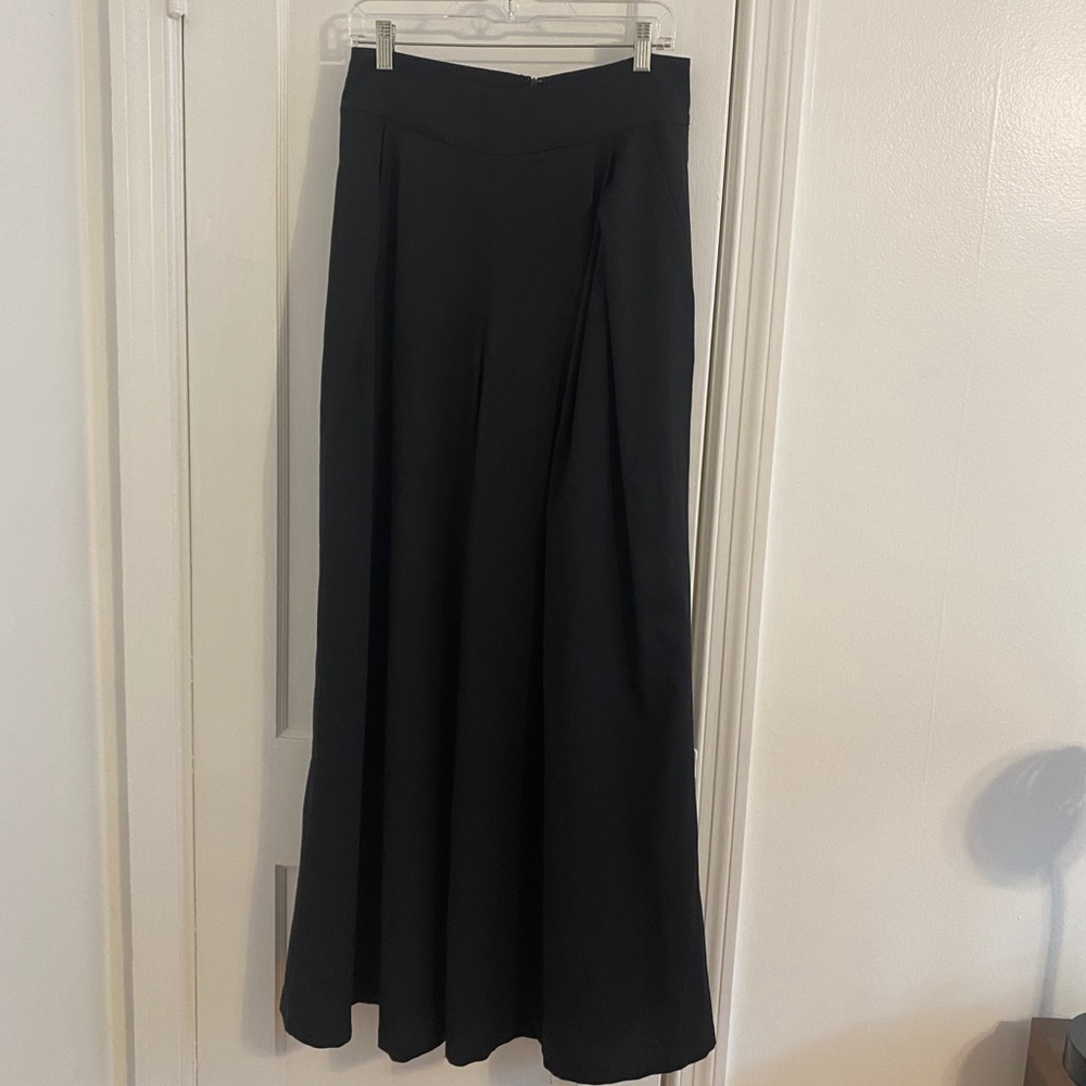 Pleated, wide leg dress trousers